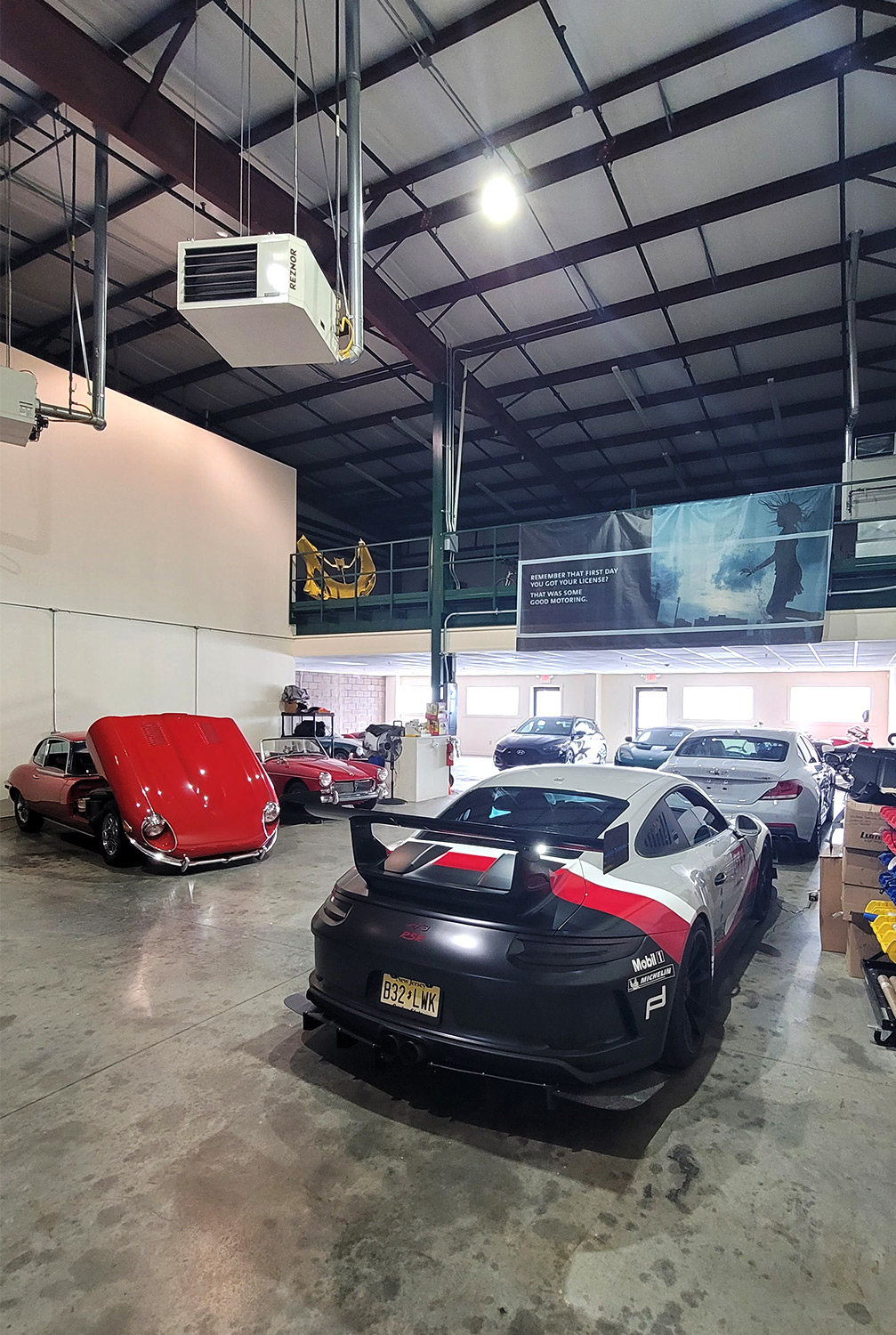 Loft area for parts and accessories